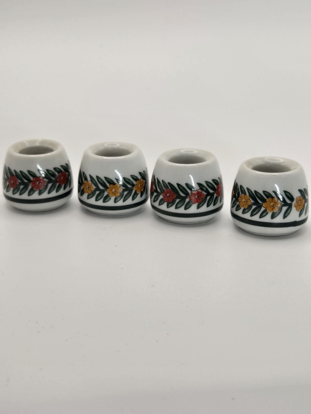 Vintage Miniature Porcelain Candle Holders by Funny Designs West Germany Set/4